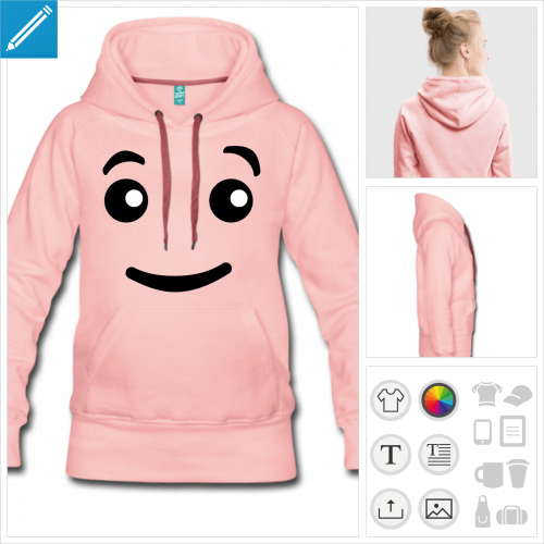 hoodie femme smiley  personnaliser