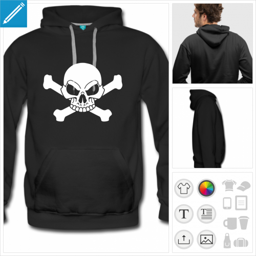 sweat homme pirate  personnaliser et imprimer en ligne