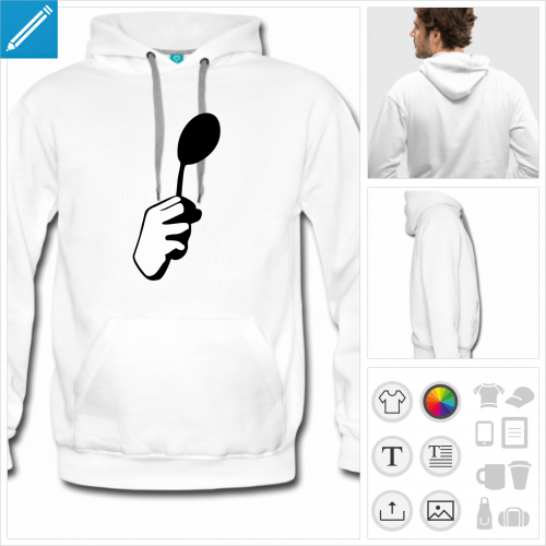hoodie homme there is no spoon  personnaliser