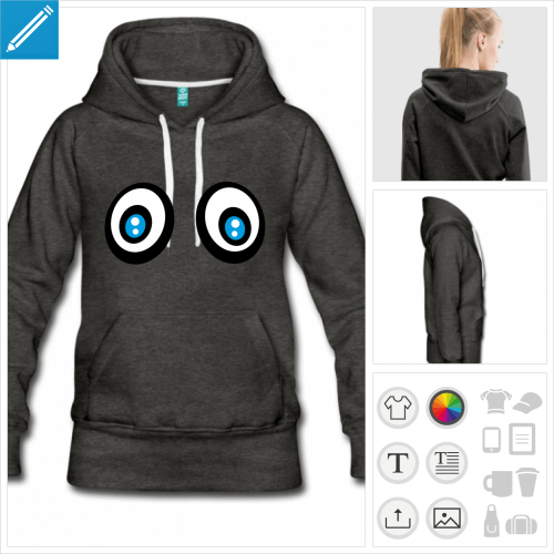 sweat-shirt yeux humour  crer soi-mme