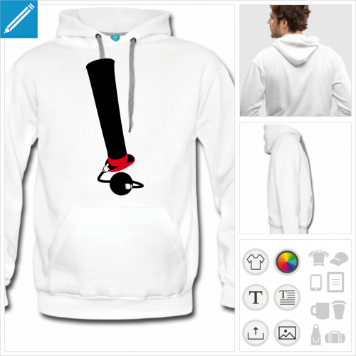 hoodie rouge humour  imprimer en ligne