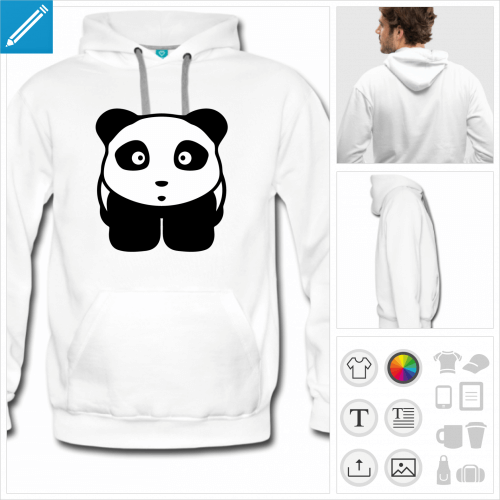 sweatshirt homme panda  personnaliser et imprimer en ligne