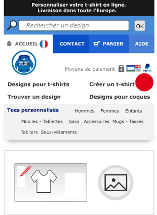 Slectionnez votre design directement dans le designer Spreadshirt.