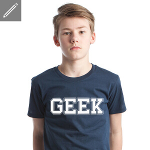 T-shirt geek pour ado écrit en typo grande lettres à customiser en ligne.