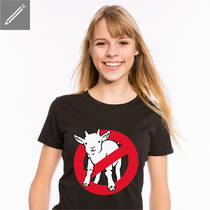 T-shirt humour geek pour femme, avec une parodie du logo Ghostbuster, I ain't afraid of no goat.