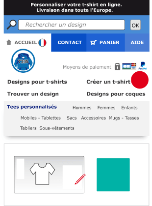 La taille et le prix du t-shirt sont calculs en fonction du design et de vos modifications