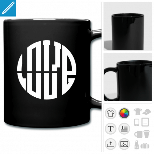 mug color amour personnalisable