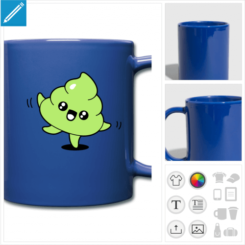 mug couleur crotte  personnaliser, impression unique