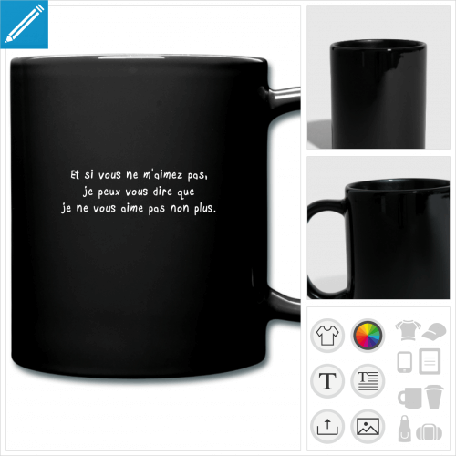 tasse je ne vous aime pas  crer en ligne