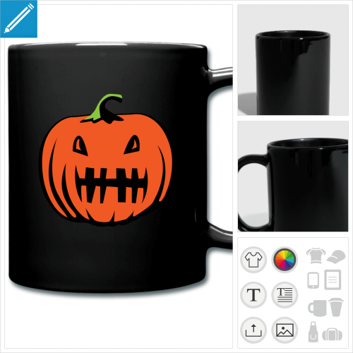 mug color citrouille rigolote  crer soi-mme