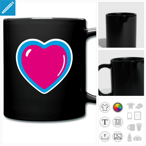 mug color coeur bijou  personnaliser et imprimer en ligne