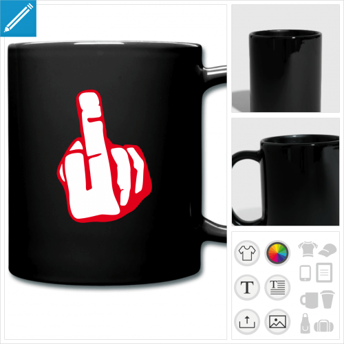 tasse doigt personnalisable