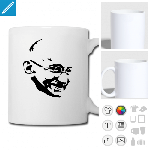 mug Gandhi  imprimer en ligne