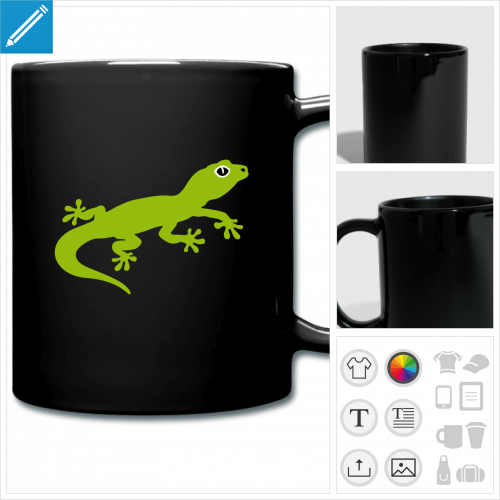 tasse couleur gecko personnalisable