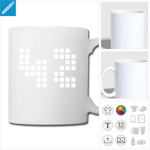 mug Rponse 42 personnalisable, impression  l'unit