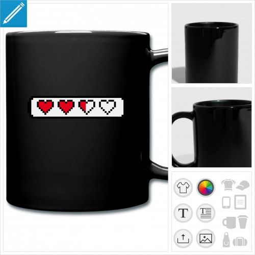 tasse coeur pixel  crer en ligne