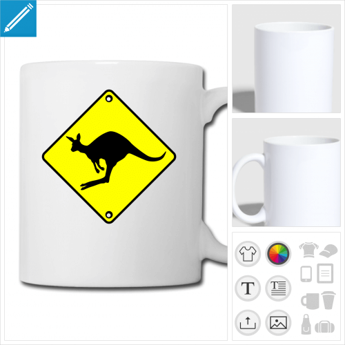 tasse panneau kangourou  personnaliser