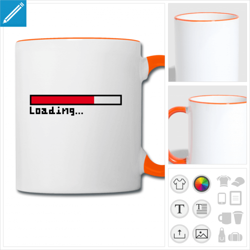 mug bicolore loading personnalisable
