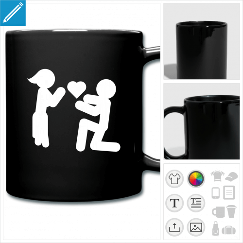 mug color picto love  personnaliser