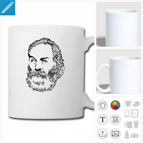 tasse walt whitman personnalisable