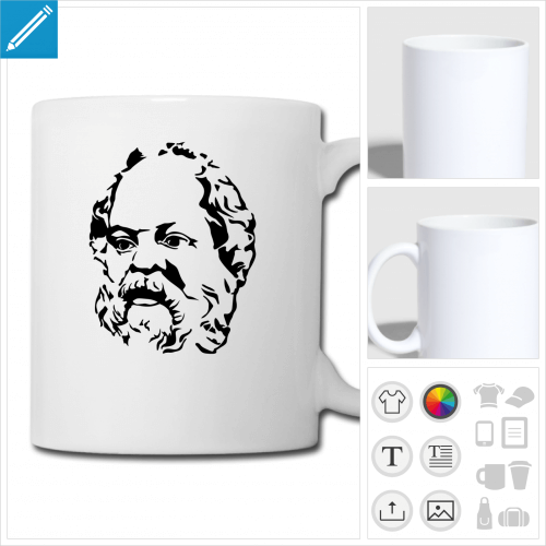 mug blanc Philosophe  personnaliser