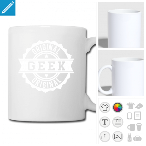 tasse tampon geek  personnaliser