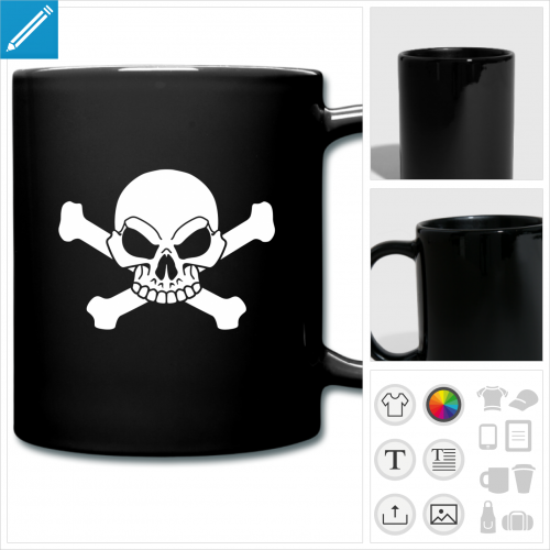 mug tte de mort  personnaliser