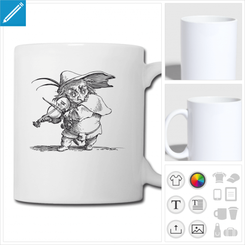 mug blanc musique  imprimer en ligne