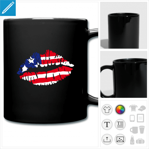 tasse usa personnalisable, impression  l'unit