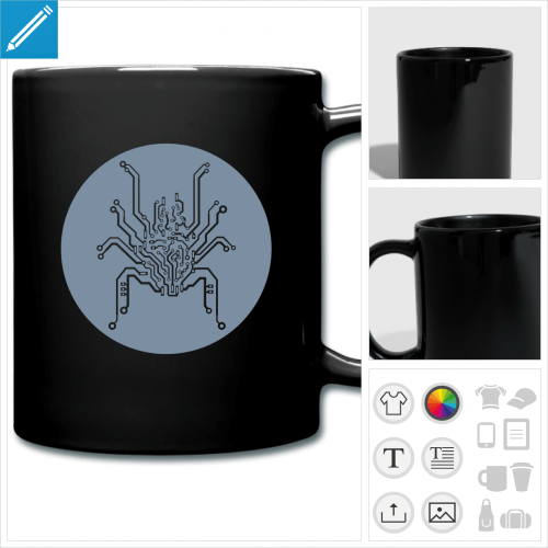 mug color araigne geek  imprimer en ligne