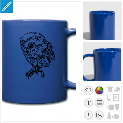 mug couleur bb hibou  personnaliser