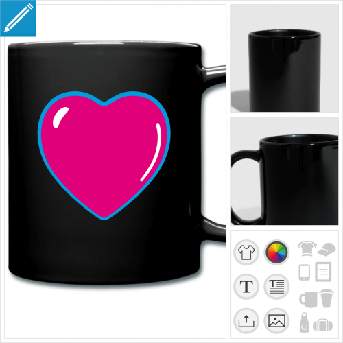 mug color coeur  crer en ligne