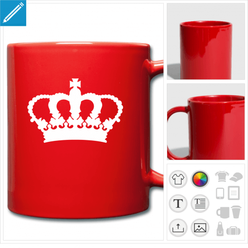 mug couronne  personnaliser, impression unique