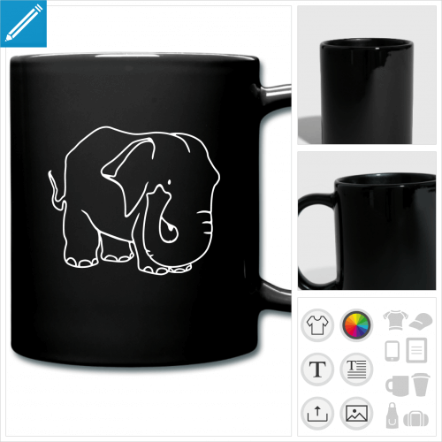 mug color dessin lphant  imprimer en ligne