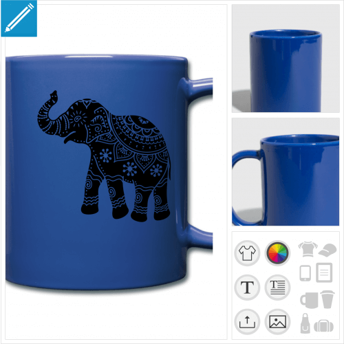 mug lphant indien  personnaliser en ligne