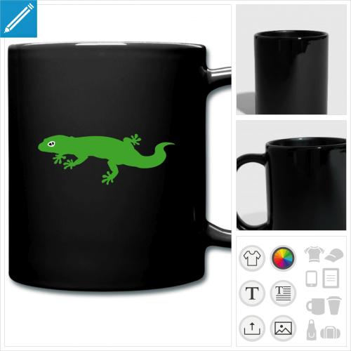 tasse gecko de profil  personnaliser, impression unique