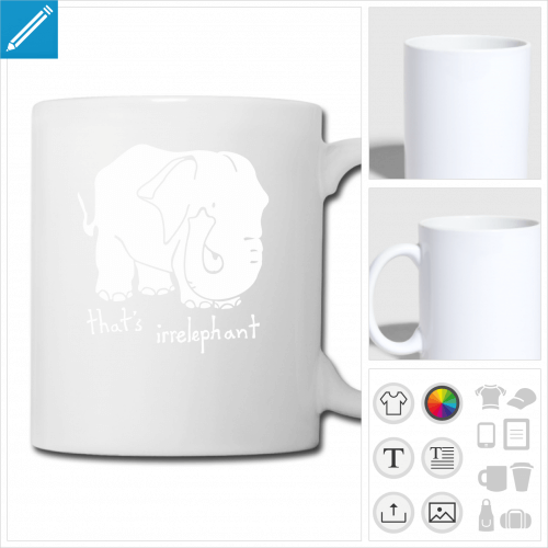 mug humour personnalisable, impression  l'unit