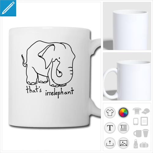 tasse elephant  personnaliser et imprimer en ligne