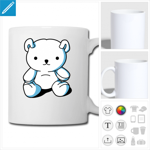 tasse nounours kawaii  personnaliser