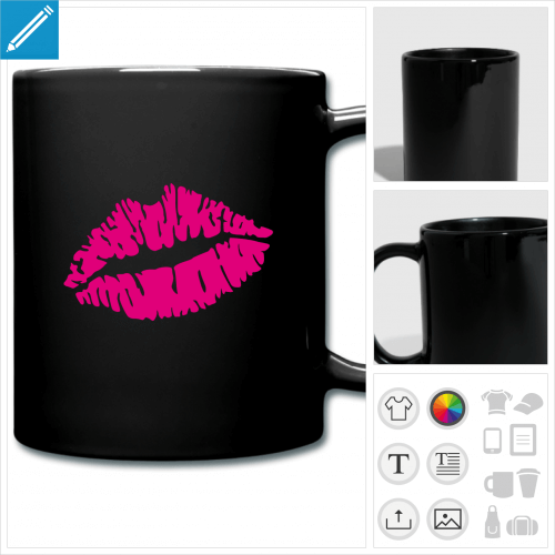 mug coloré bouche à créer soi-même