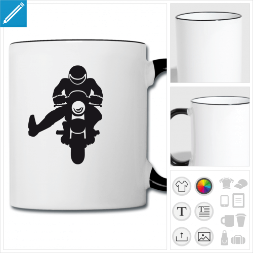 tasse motard merci  crer en ligne