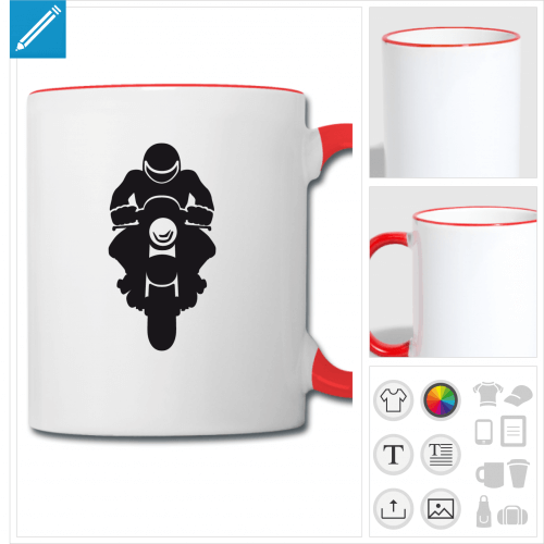 mug bicolore moto  crer soi-mme