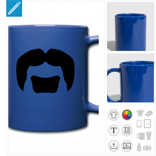 mug moustachu  personnaliser en ligne