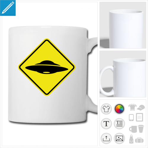 mug blanc alien  personnaliser en ligne