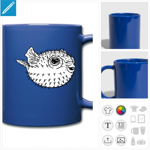 tasse fugu  personnaliser, impression unique