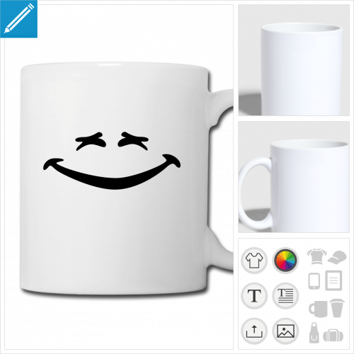 tasse smiley sourire  personnaliser, impression unique