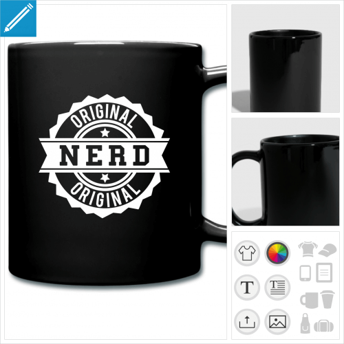 tasse couleur nerd original personnalisable, impression  l'unit