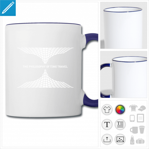 mug bicolore time travel personnalisable