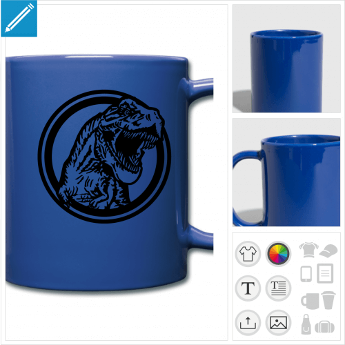 mug couleur T-rex personnalisable