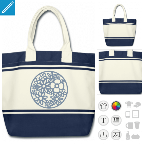 sac de courses fleurs  crer en ligne